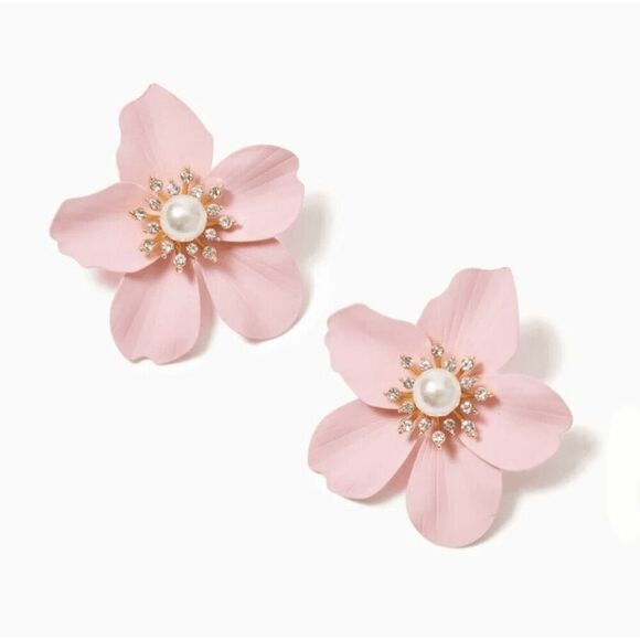 🌺 LILLY PULITZER Oversized Pearl Orchid Flower Earrings NEW WITH GIFT BAG - Picture 15 of 16